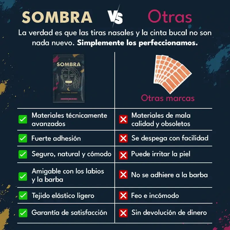 Sombra |  Tiras Para Dormir | Suministro Para 30 Dias